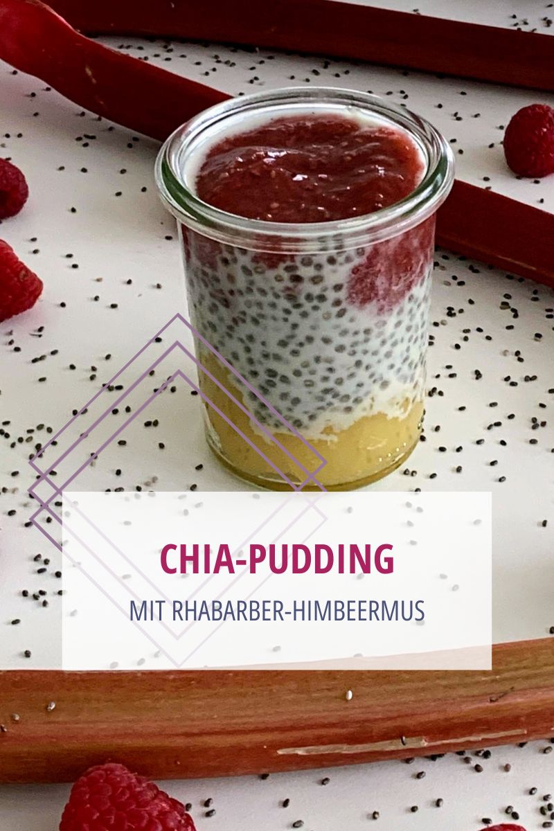 Chia-Pudding mit Rhabarber-Himbeermus